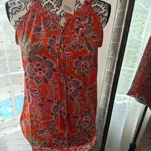 Rose and Olivia Orange and Purple boho blouse